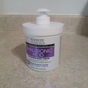 Advanced‎ Clinicals Spa Size Hyaluronic Acid Cream for Fast Skin Hydration 16oz